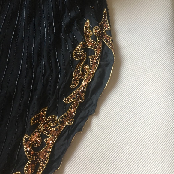Black & Gold beaded dress